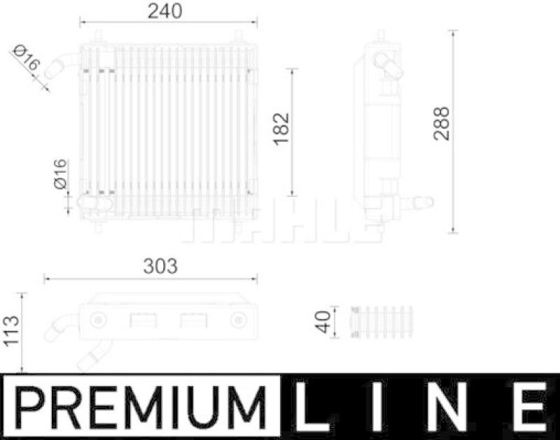 MAHLE Oil Cooler, engine oil BEHR *** PREMIUM LINE ***