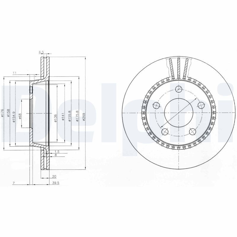 2x DELPHI Bremsscheibe