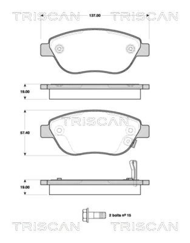 TRISCAN Brake Pad Set, disc brake