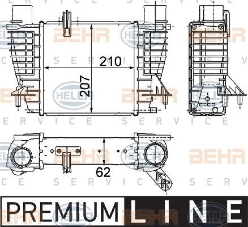 HELLA Intercooler, charger BEHR HELLA SERVICE *** PREMIUM LINE ***