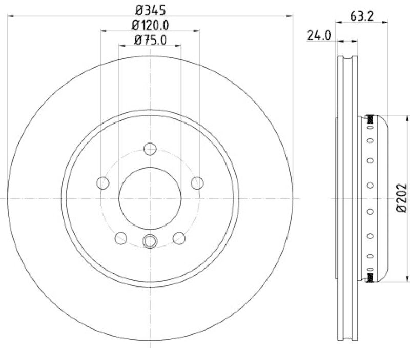 2x HELLA Bremsscheibe PRO High Carbon