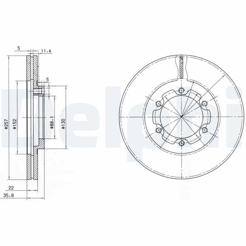 2x DELPHI Bremsscheibe BG2524