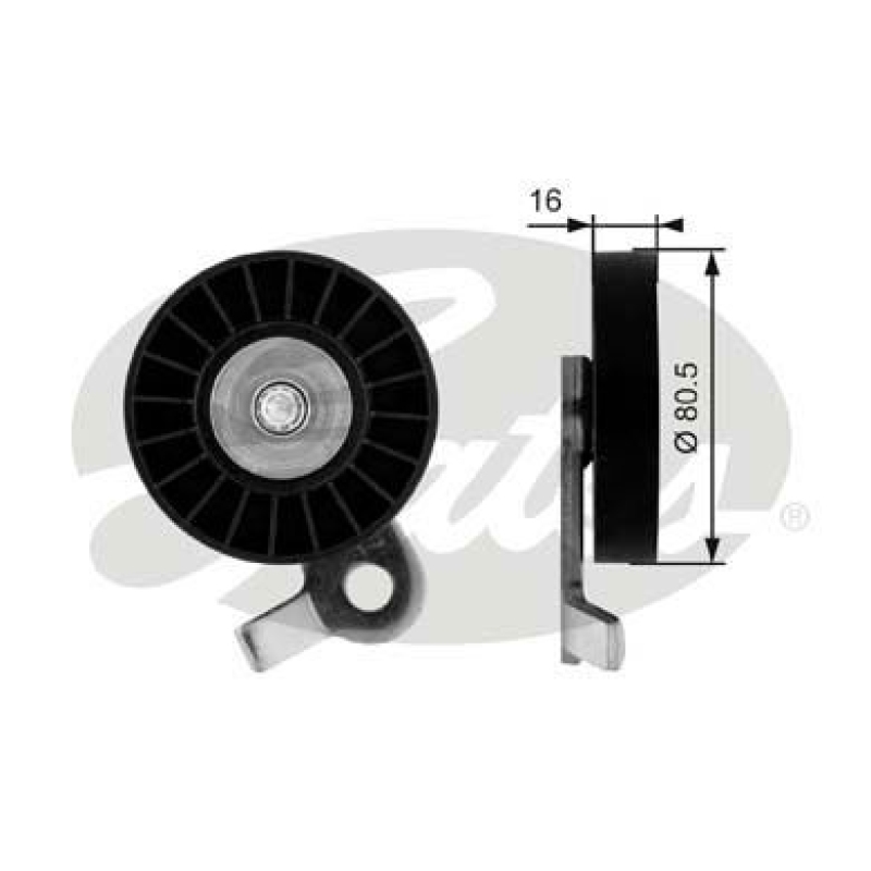 GATES Tensioner Pulley, V-ribbed belt DriveAlign®