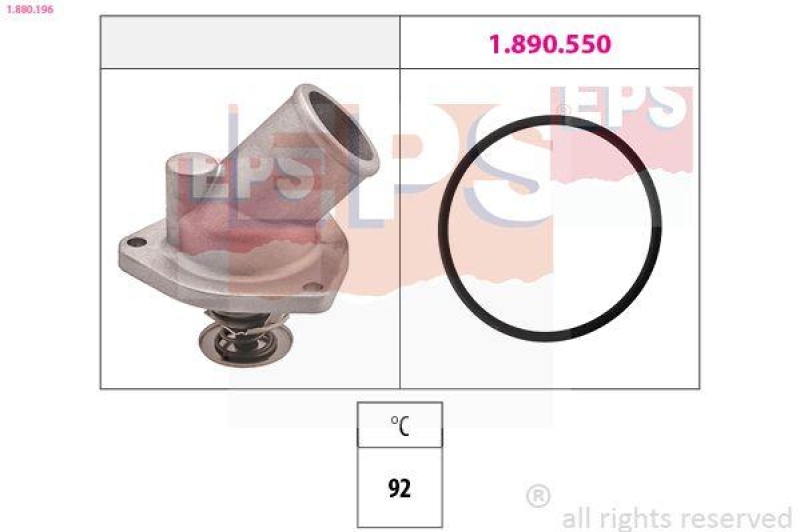 EPS Thermostat für Kühlmittel / Kühlerthermostat Made in Italy - OE Equivalent