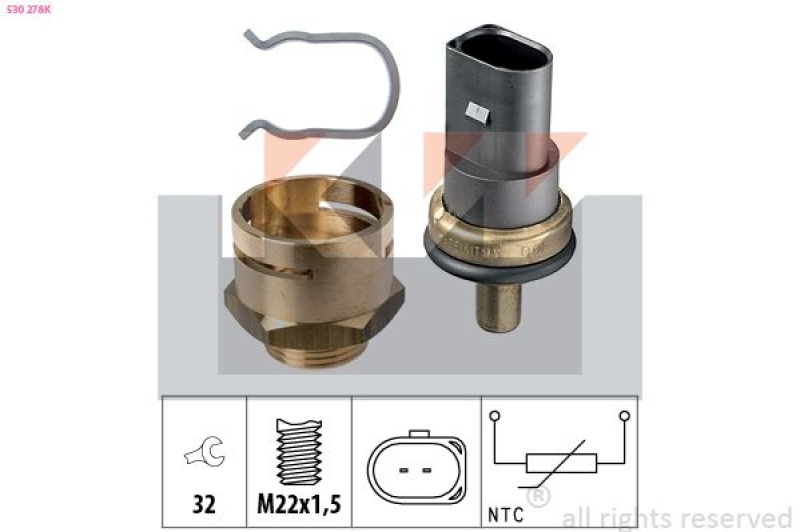 KW Sensor, Kühlmitteltemperatur Made in Italy - OE Equivalent