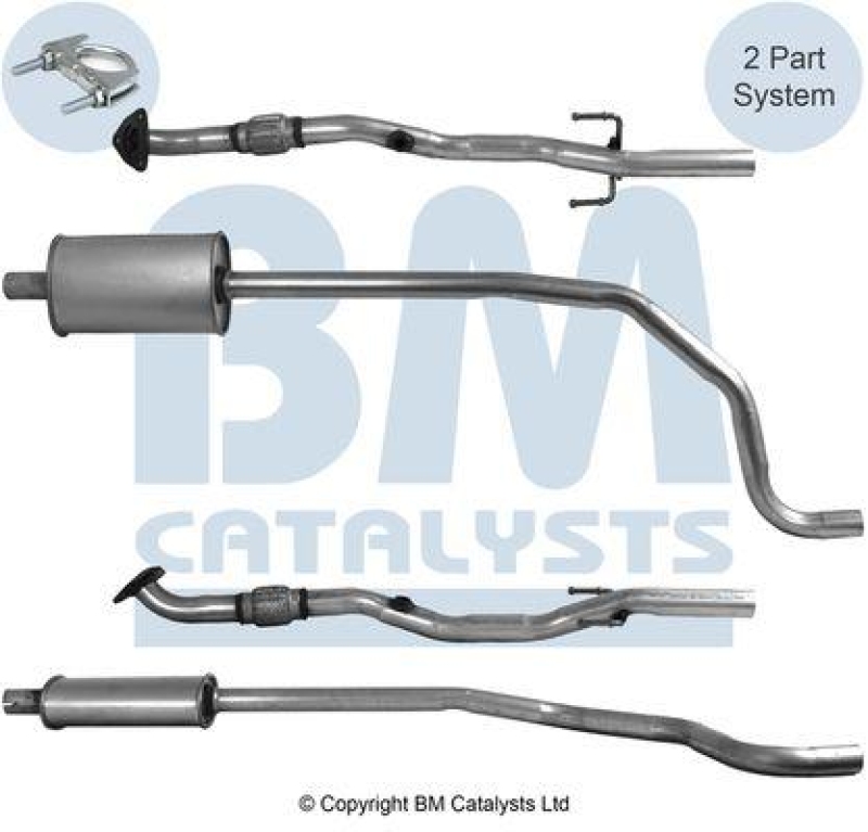 BM Catalysts Abgasrohr Auspuffanlage mitte passend f&uuml;r Opel Corsa D 1.4 LPG BM51131