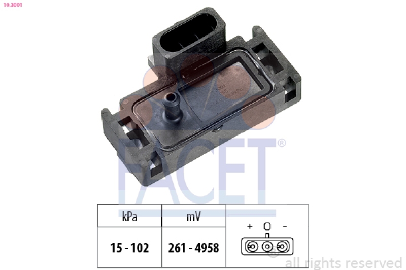 FACET Air Pressure Sensor, height adaptation Made in Italy - OE Equivalent