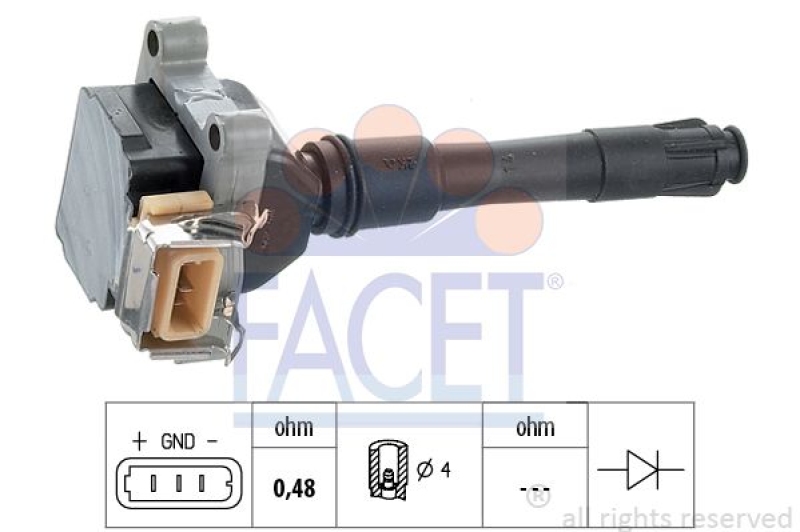 FACET Ignition Coil Made in Italy - OE Equivalent