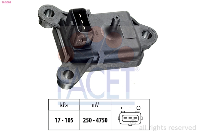 FACET Luftdrucksensor, Höhenanpassung Made in Italy - OE Equivalent