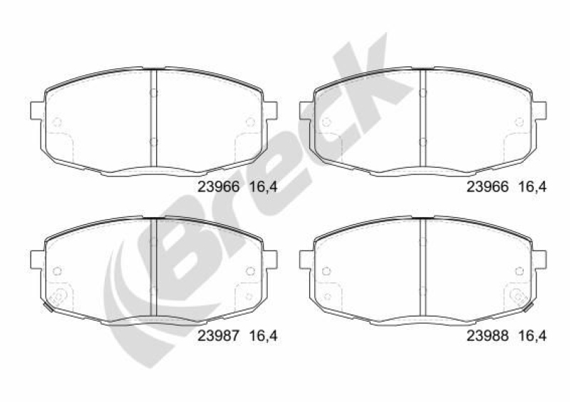 BRECK Bremsbelagsatz, Scheibenbremse