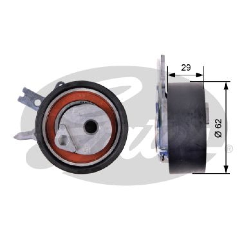 GATES Tensioner Pulley, timing belt PowerGrip®