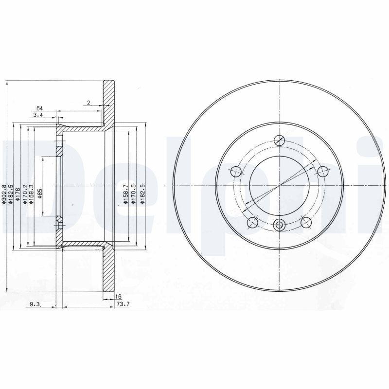 2x DELPHI Bremsscheibe