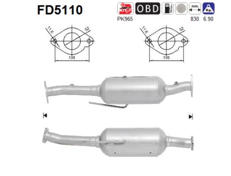 AS Ru&szlig;-/Partikelfilter, Abgasanlage FD5110