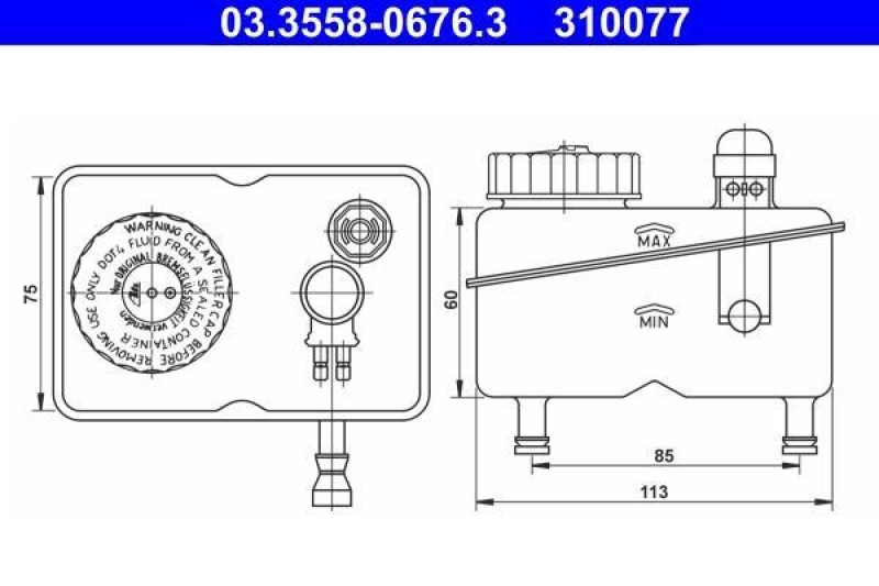 ATE Expansion Tank, brake fluid