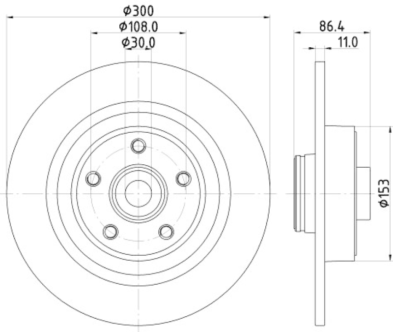 2x HELLA Brake Disc PRO