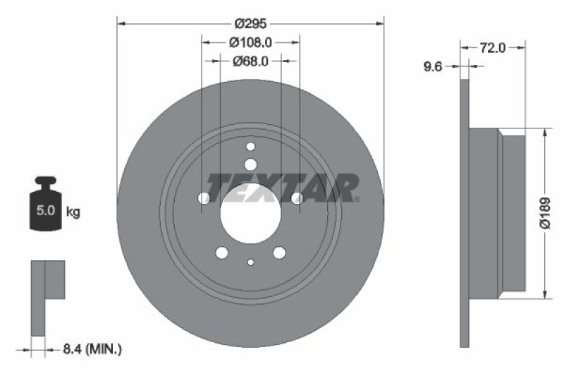 2x TEXTAR Bremsscheibe PRO