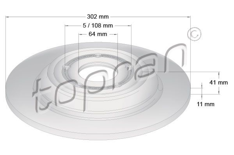 2x TOPRAN Bremsscheibe COATED