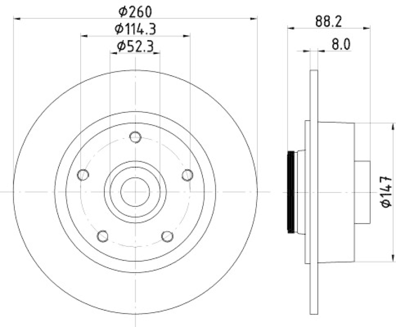 2x HELLA Bremsscheibe PRO