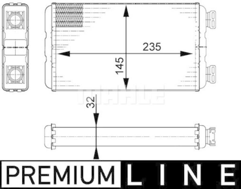 MAHLE Heat Exchanger, interior heating BEHR *** PREMIUM LINE ***