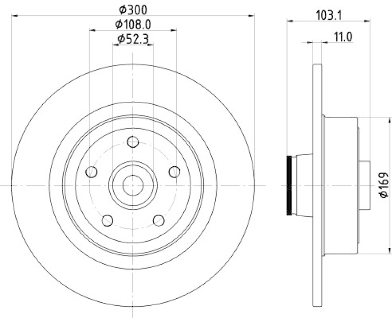 2x HELLA Brake Disc PRO