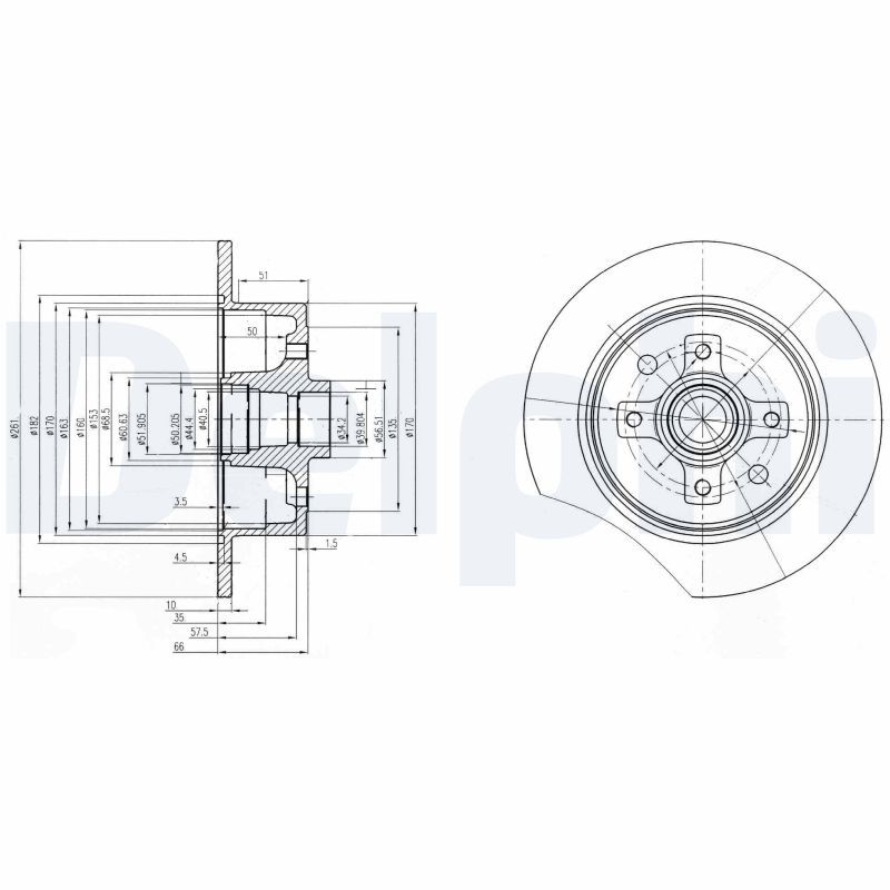 2x DELPHI Bremsscheibe BG2571