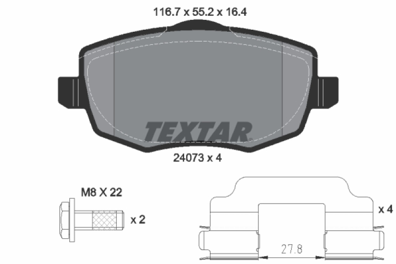 TEXTAR Bremsbelagsatz, Scheibenbremse Q+