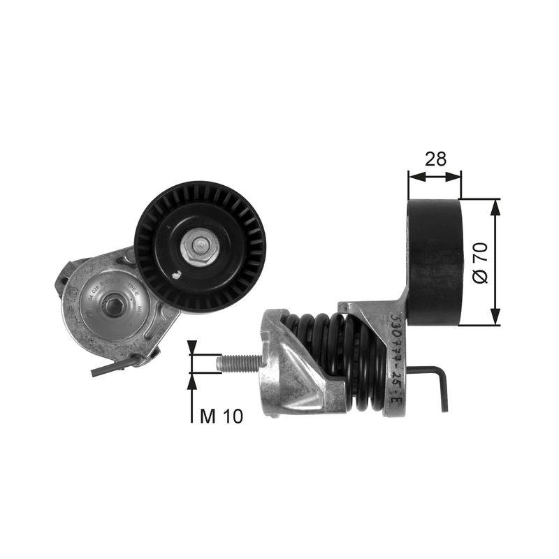 GATES Tensioner Pulley, V-ribbed belt DriveAlign®
