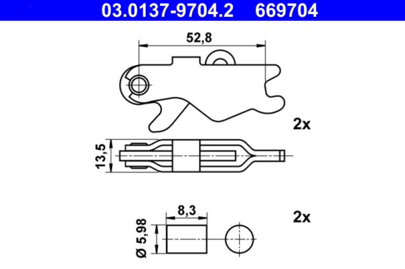 ATE Accessory Kit, parking brake shoes expanding lock