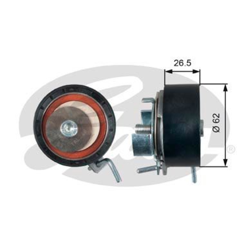 GATES Tensioner Pulley, timing belt PowerGrip®