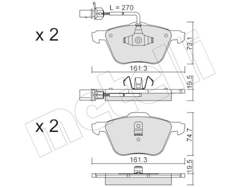 METELLI Brake Pad Set, disc brake