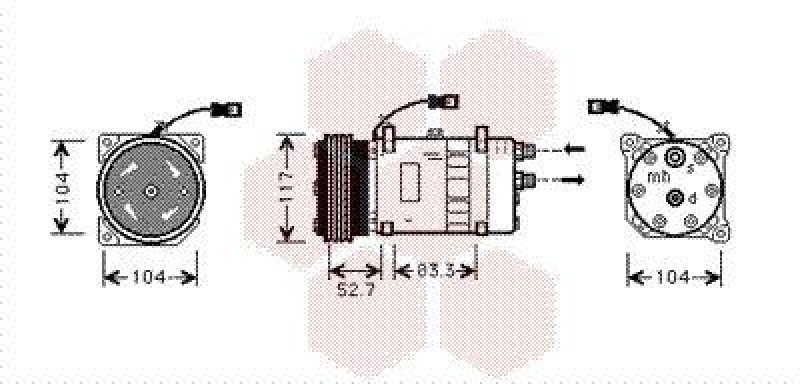 VAN WEZEL Compressor, air conditioning