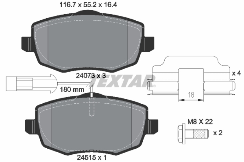 TEXTAR Brake Pad Set, disc brake Q+