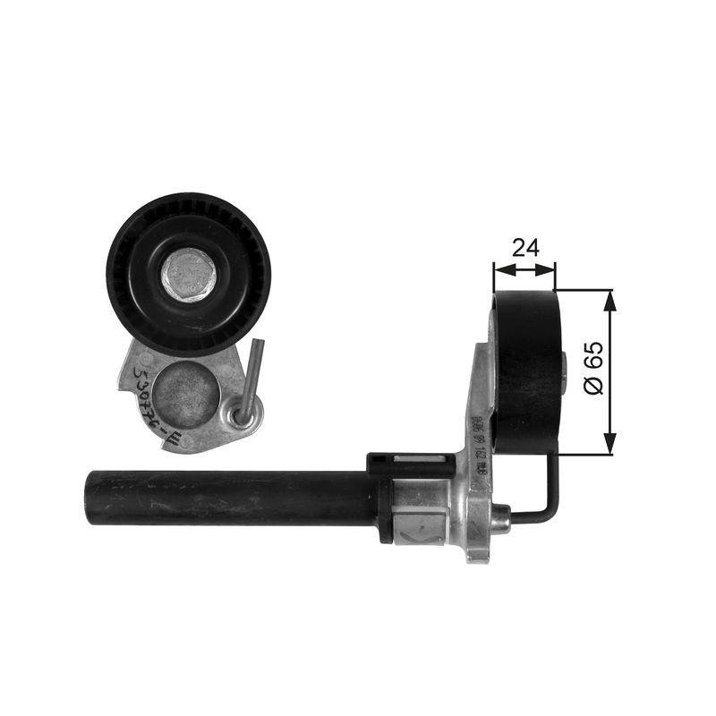 GATES Tensioner Pulley, V-ribbed belt DriveAlign®