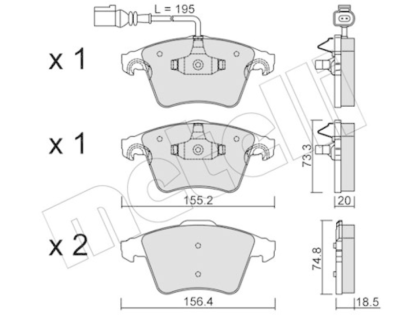 METELLI Brake Pad Set, disc brake