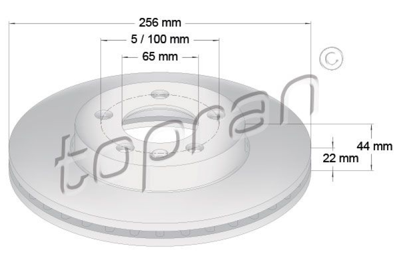 2x TOPRAN Bremsscheibe COATED