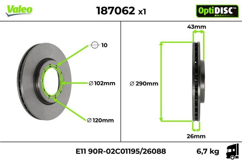 2x VALEO Brake Disc