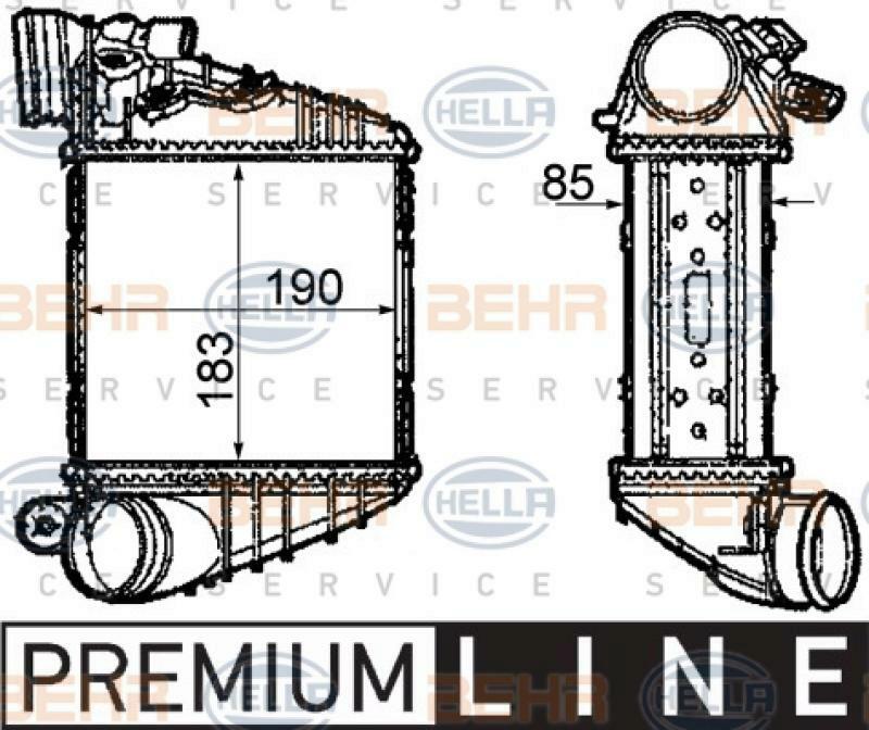 HELLA Intercooler, charger BEHR HELLA SERVICE *** PREMIUM LINE ***