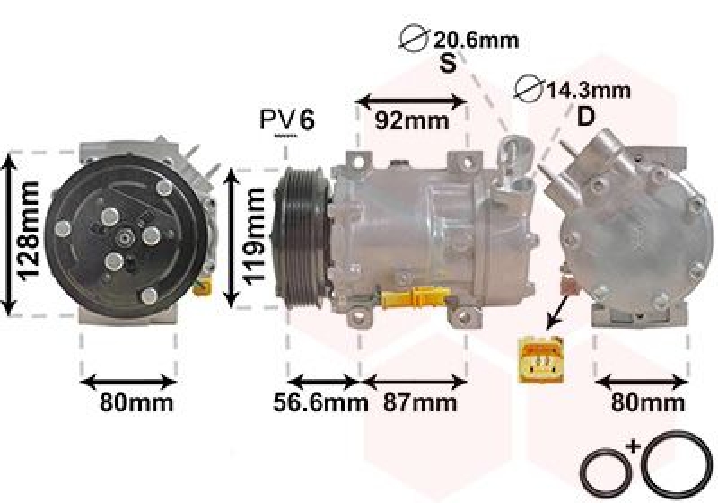 VAN WEZEL Kompressor, Klimaanlage *** IR PLUS ***