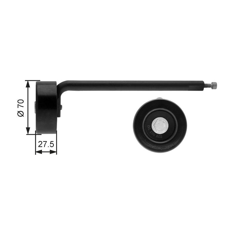 GATES Belt Tensioner, V-ribbed belt DriveAlign®