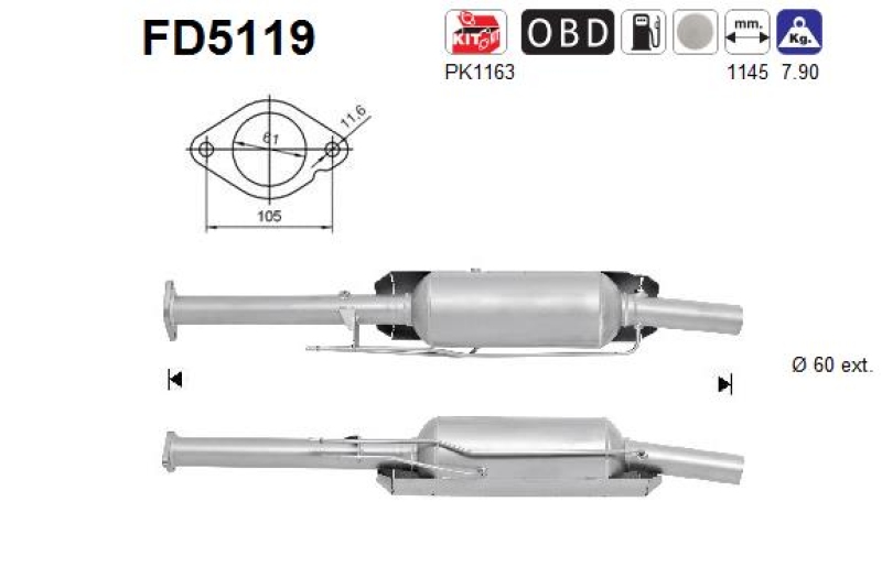 AS Ru&szlig;-/Partikelfilter, Abgasanlage FD5119