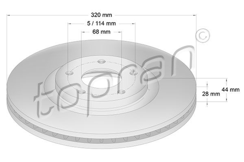 2x TOPRAN Bremsscheibe COATED