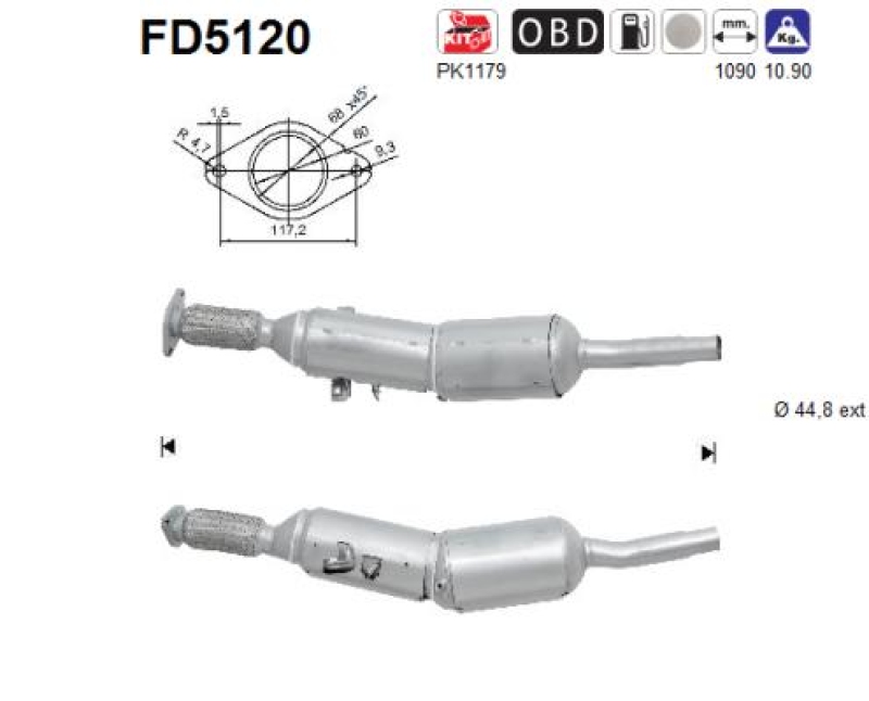 AS Ru&szlig;-/Partikelfilter, Abgasanlage FD5120