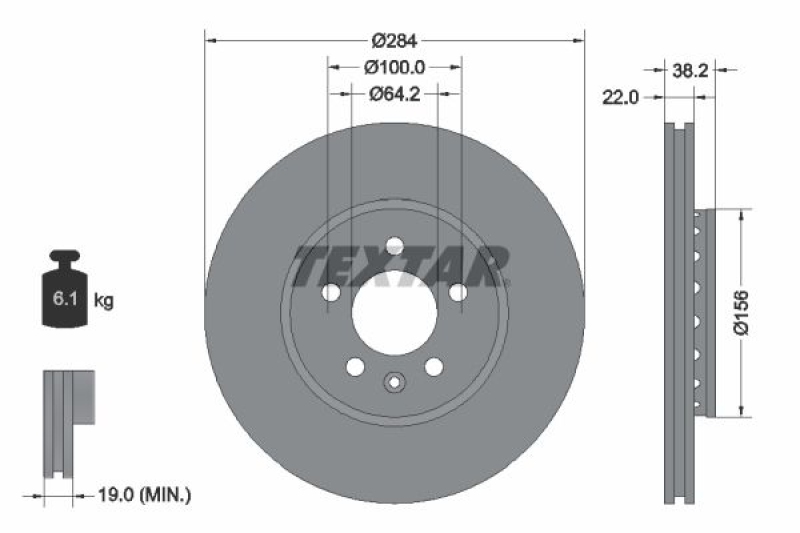 2x TEXTAR Bremsscheibe