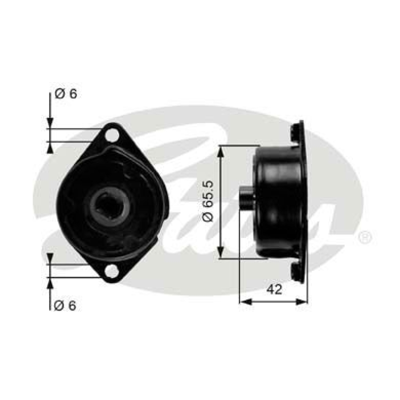 GATES Tensioner Pulley, V-ribbed belt DriveAlign®