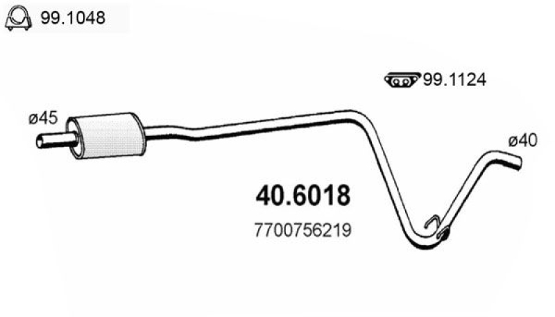 ASSO Mittelschalldämpfer