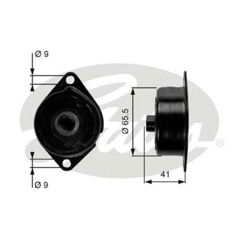 GATES Tensioner Pulley, V-ribbed belt DriveAlign®