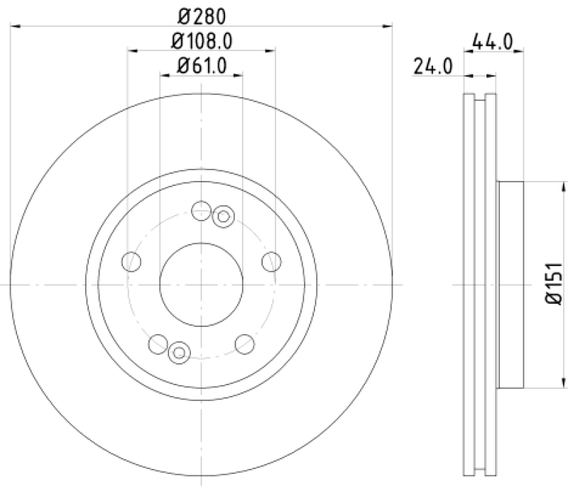 2x HELLA PAGID Bremsscheibe PRO High Carbon