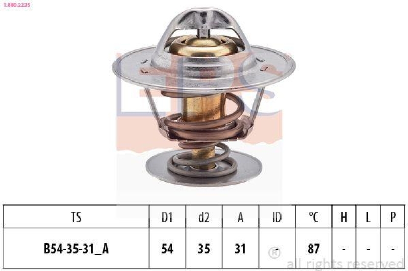 EPS Thermostat für Kühlmittel / Kühlerthermostat Made in Italy - OE Equivalent