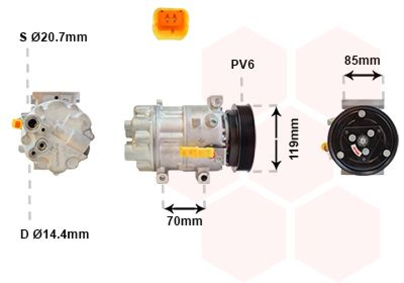 VAN WEZEL Kompressor, Klimaanlage
