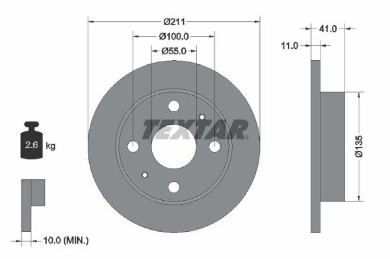 2x TEXTAR Bremsscheibe 92103700